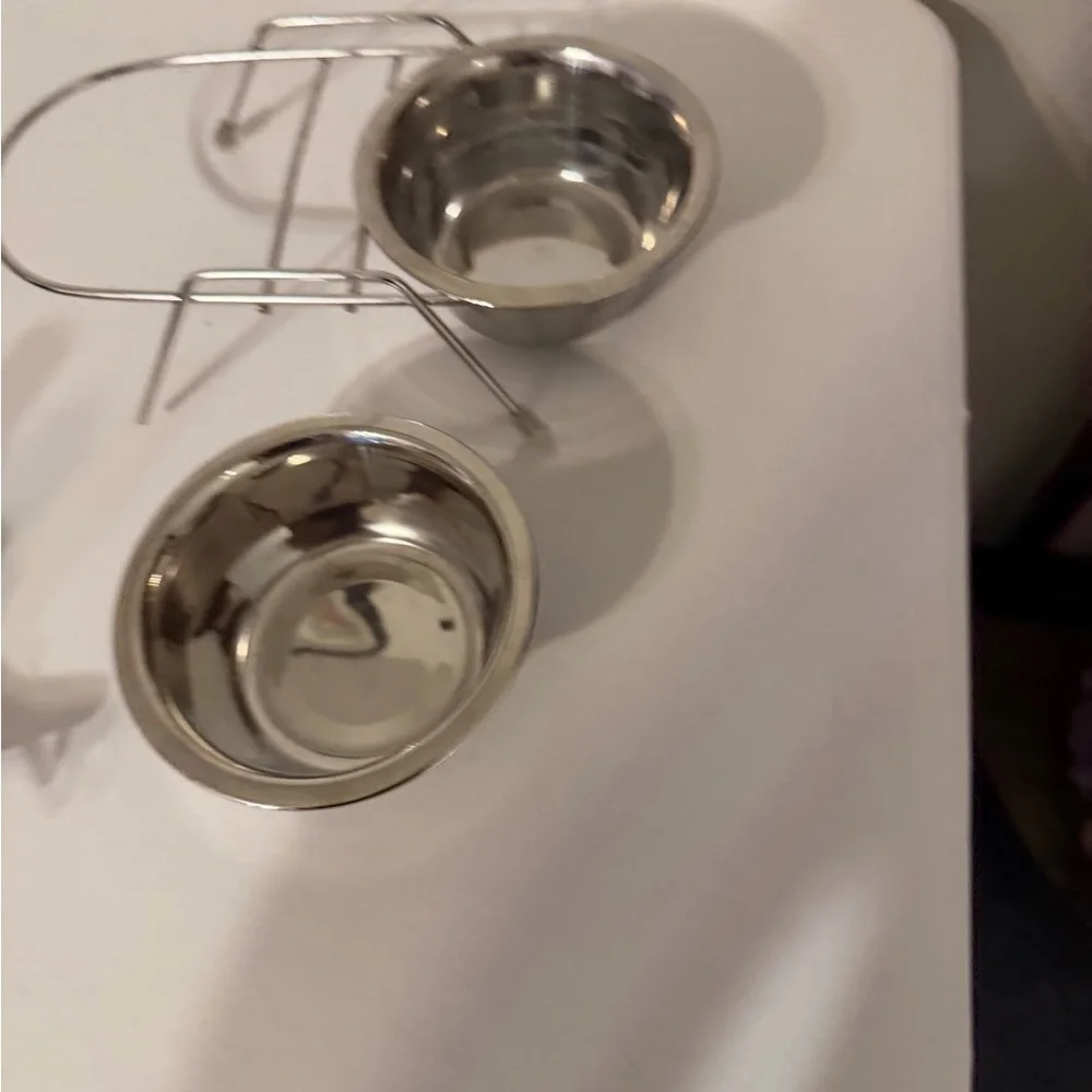 Stainless Steel Double Pet Bowl with Stand